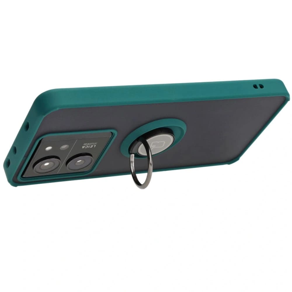 Bizon Case Hybrid Ring Xiaomi 13T Pro / 13T smoky with a dark green frame - 5