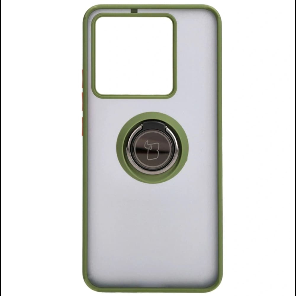 Bizon Case Hybrid Ring Xiaomi 13T Pro / 13T smoky mit einem grünen Rahmen - 2