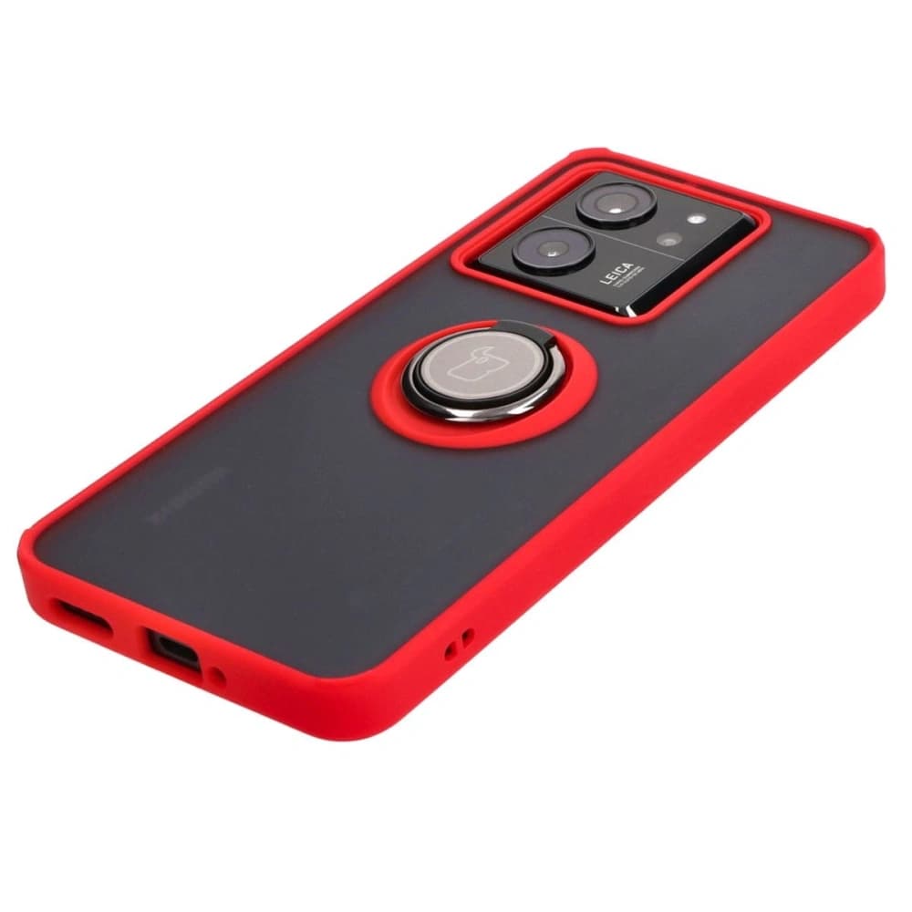 Bizon Case Hybrid Ring Xiaomi 13T Pro / 13T smoky with a red frame - 3