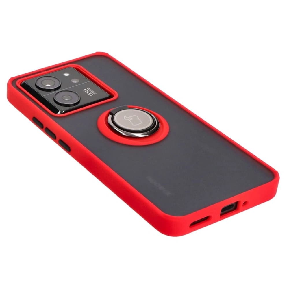 Bizon Case Hybrid Ring Xiaomi 13T Pro / 13T smoky with a red frame - 4