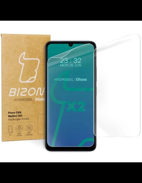 Bizon Glass Hydrogel Előlap Redmi 13C/13C 5G/Poco C65 [2 PACK]