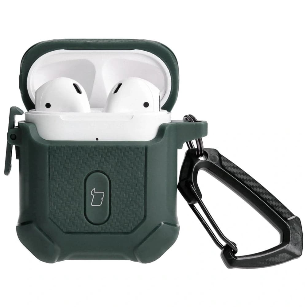 Bizon Case Headphone Armor Apple Airpods 1/2 verde închis - 3
