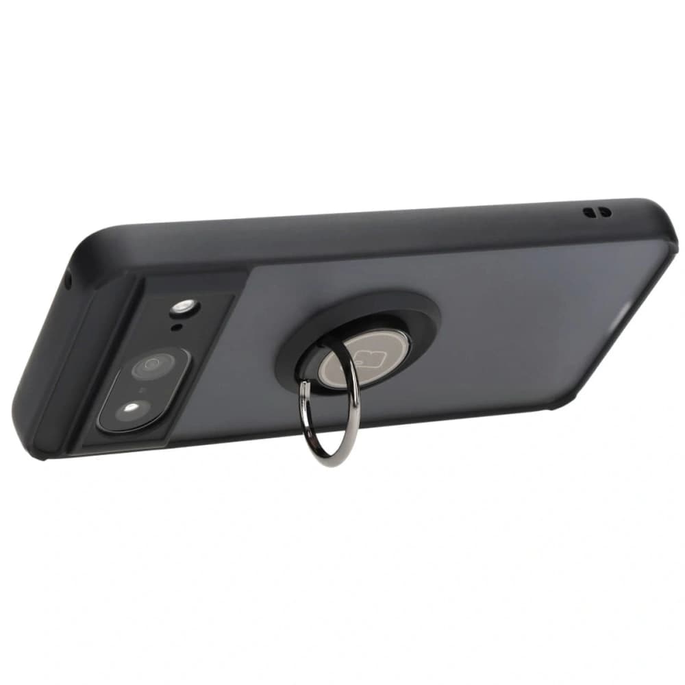 Etui z uchwytem na palec Bizon Case Hybrid Ring do Google Pixel 8 przydymione z czarną ramką - 5