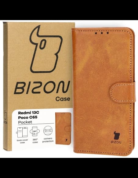 Bizon tok zsebes Xiaomi Redmi 13C / Xiaomi Poco C65 barna