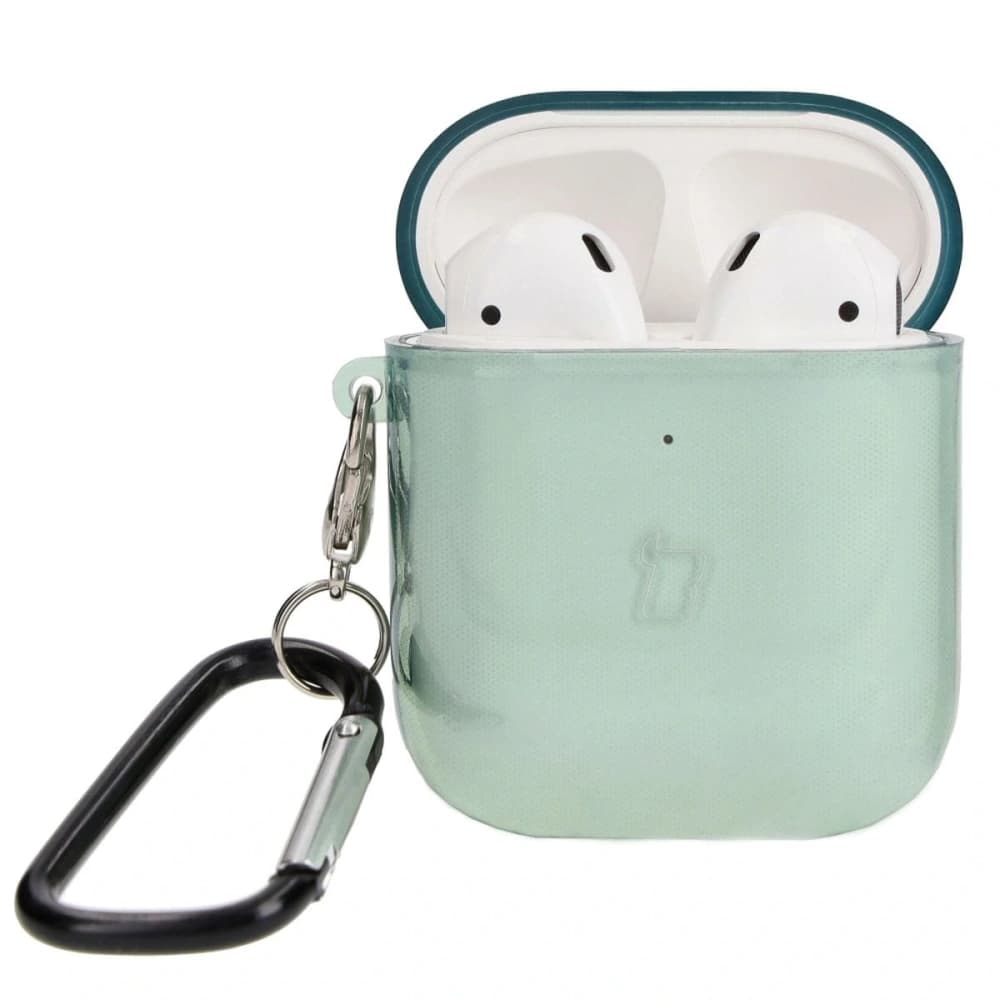 Bizon Case Fejhallgató Átlátszó Airpods 1/2 átlátszó-zöld - 3