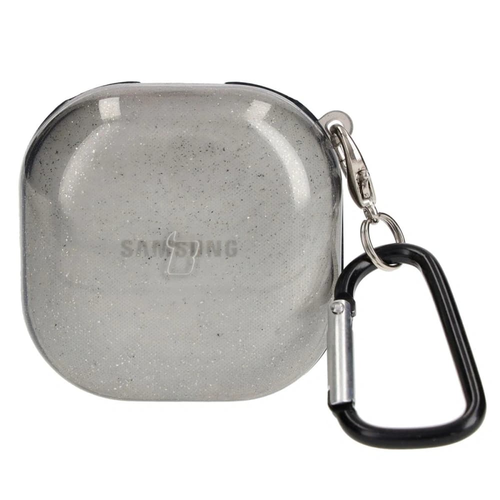 Bizon Case Kopfhörer Clear Samsung Galaxy Buds Live / Pro / Buds2 / Buds2 Pro / Buds FE schwarz-Glitzer - 1