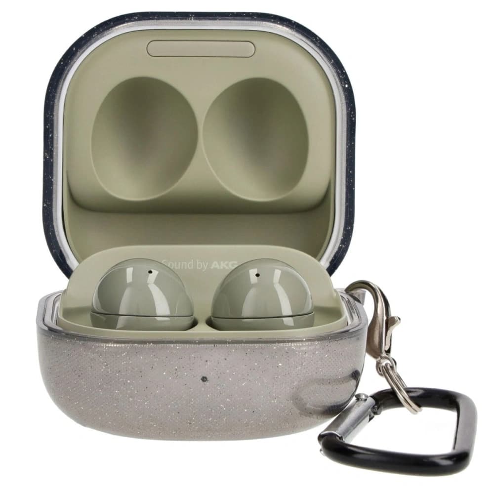 Bizon Case Kopfhörer Clear Samsung Galaxy Buds Live / Pro / Buds2 / Buds2 Pro / Buds FE schwarz-Glitzer - 3