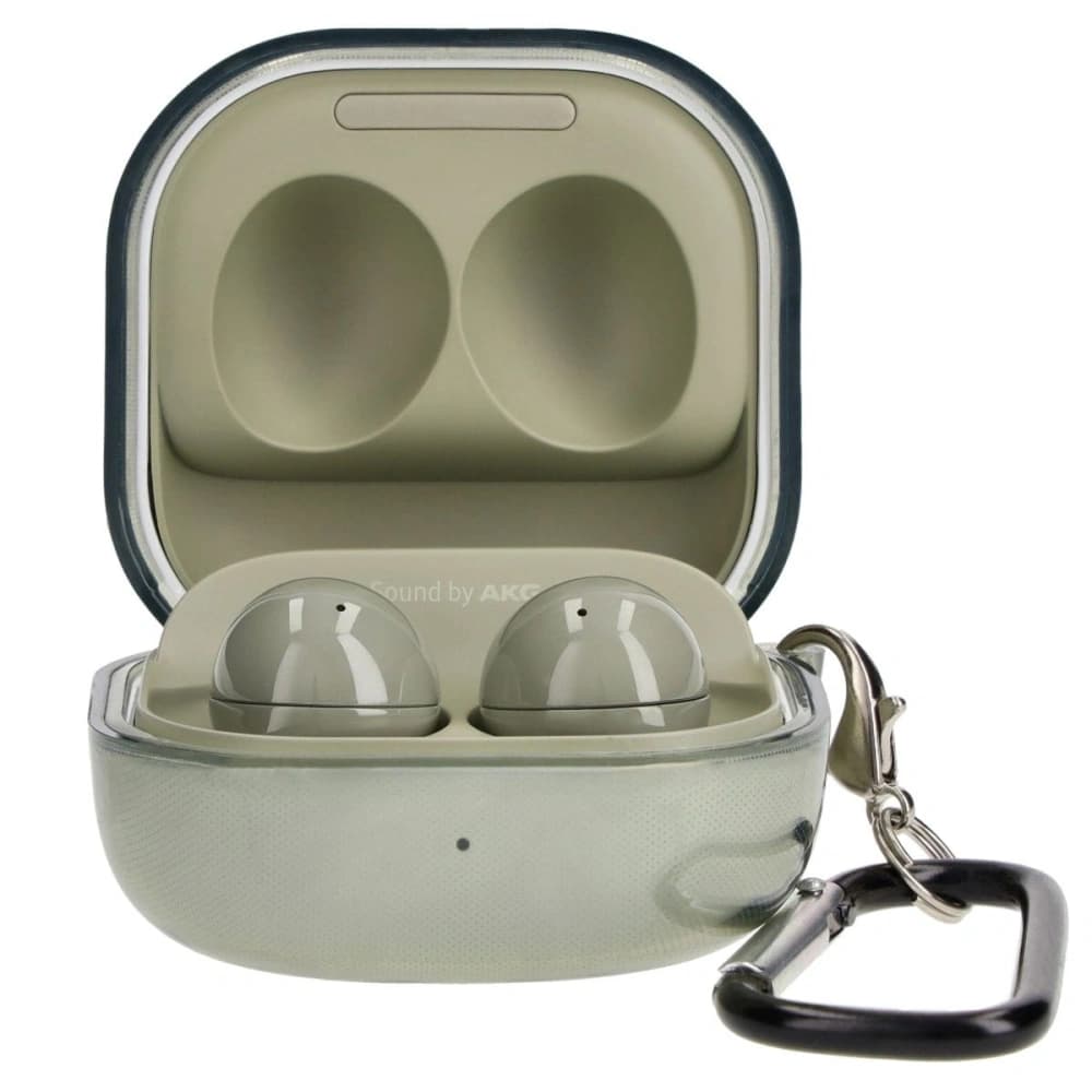 Etui Bizon Case Headphone Clear do Samsung Galaxy Buds Live / Pro / Buds2 / Buds2 Pro / Buds FE průhledně-zelené - 3