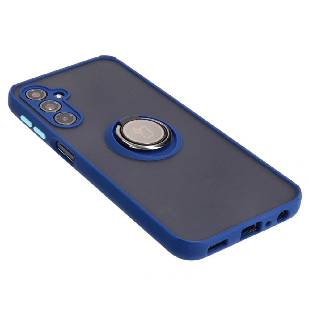 Bizon Case Hybrid Ring Samsung Galaxy M34 5G smoky with a navy blue frame - 4