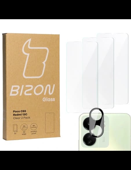 BIZON Clear 3x kijelző üveg + kamera üveg Redmi 13C/Poco C65