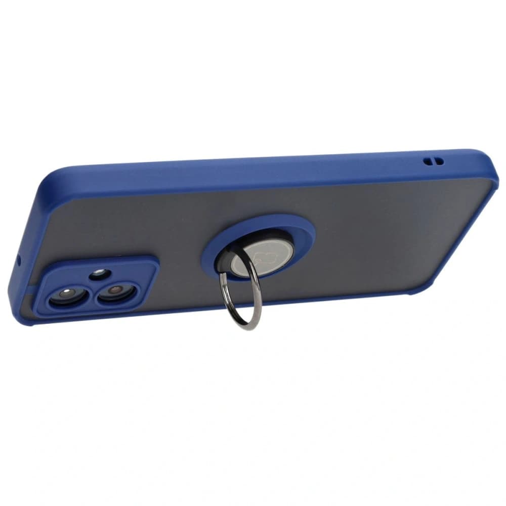 Bizon Case Hybrid Ring Motorola Moto G54 5G füstös színű, sötétkék kerettel - 5