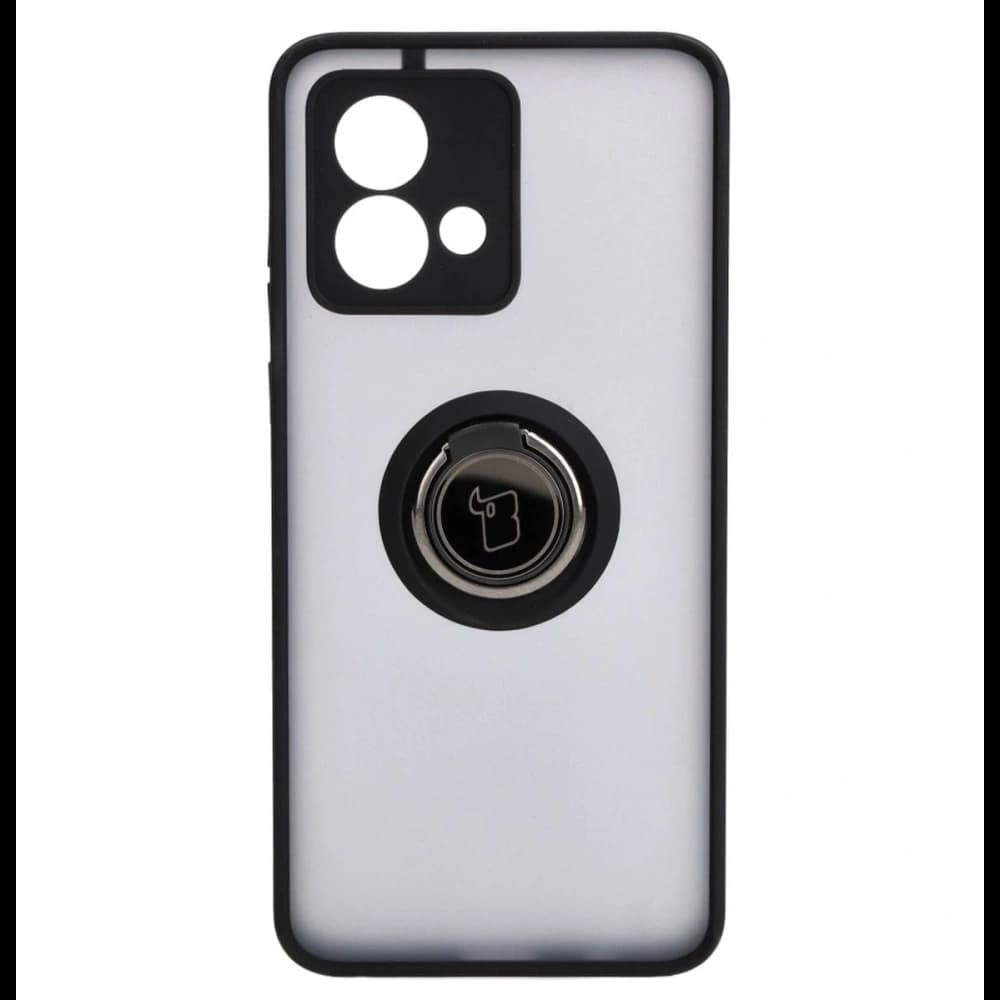 Etui s úchopem na prst Bizon Case Hybrid Ring pro Motorola Moto G84 5G kouřové s černým rámem - 2