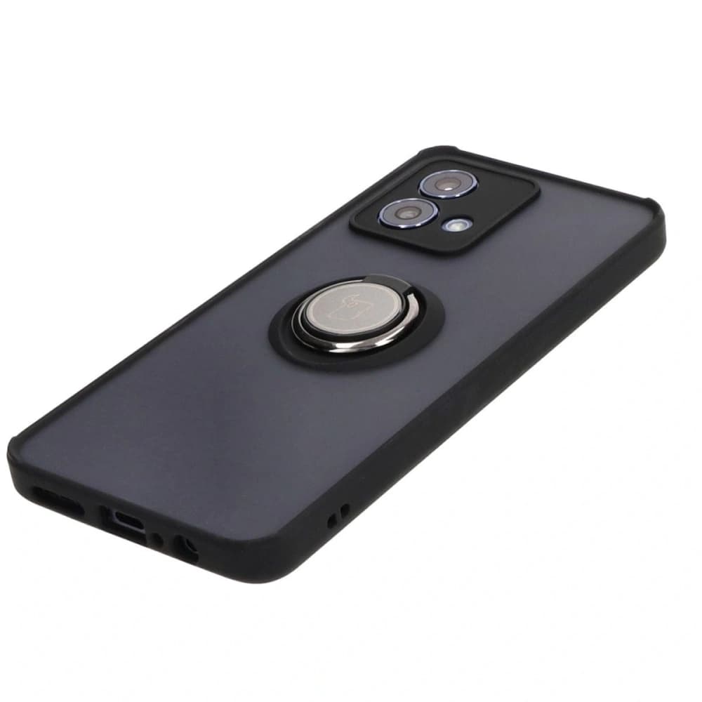 Etui s úchopem na prst Bizon Case Hybrid Ring pro Motorola Moto G84 5G kouřové s černým rámem - 3