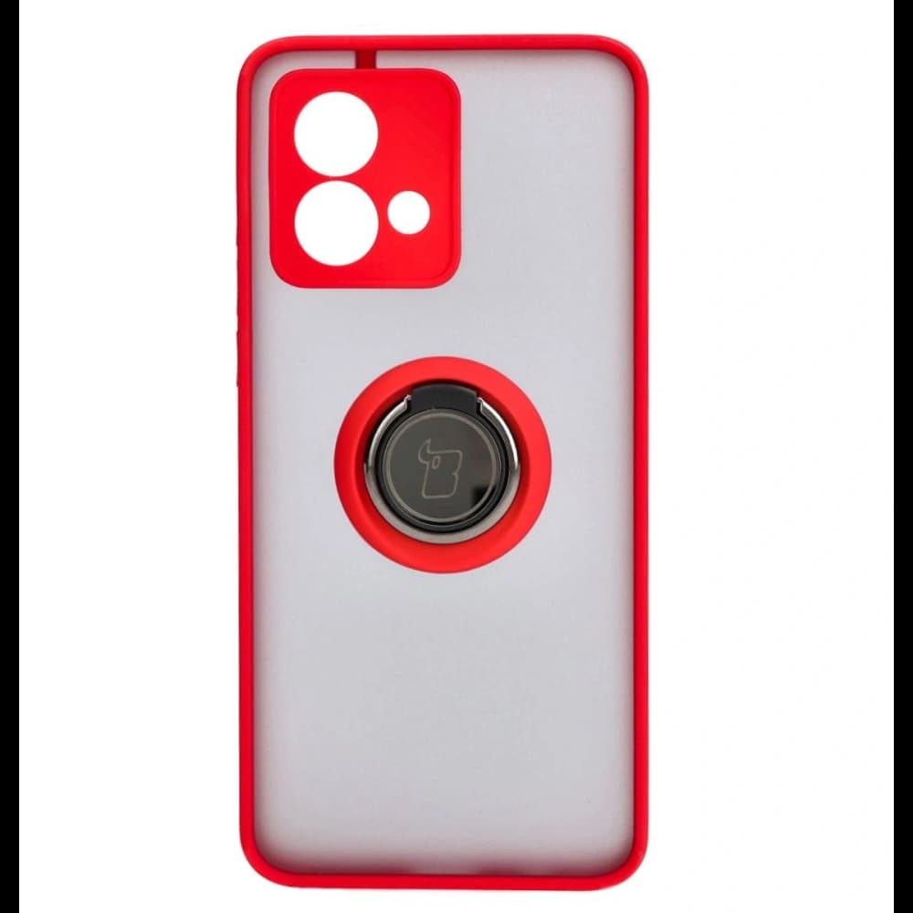 Bizon Case Hybrid Ring Motorola Moto G84 5G rauchig mit rotem Rahmen - 2