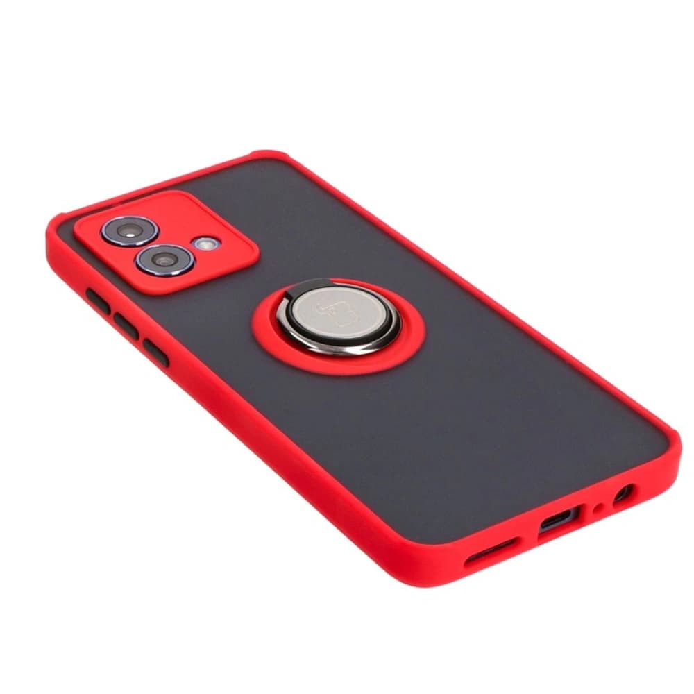 Bizon Case Hybrid Ring Motorola Moto G84 5G rauchig mit rotem Rahmen - 4