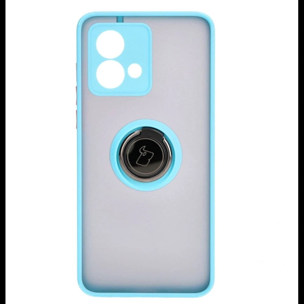 Bizon Case Hybrid Ring Motorola Moto G84 5G fumuriu cu un cadru albastru deschis - 2