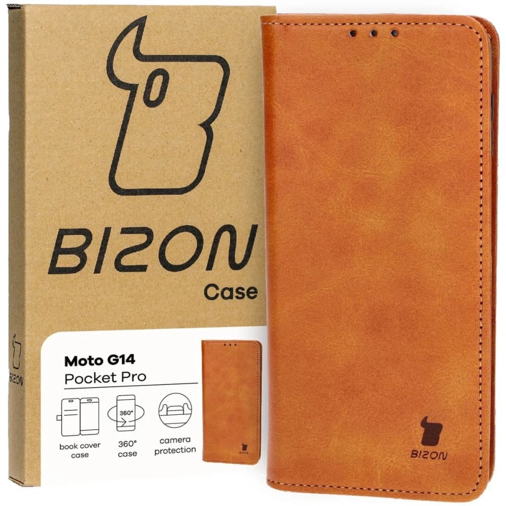 Bizon Caz Pocket Pro Motorola Moto G14 maro - 1