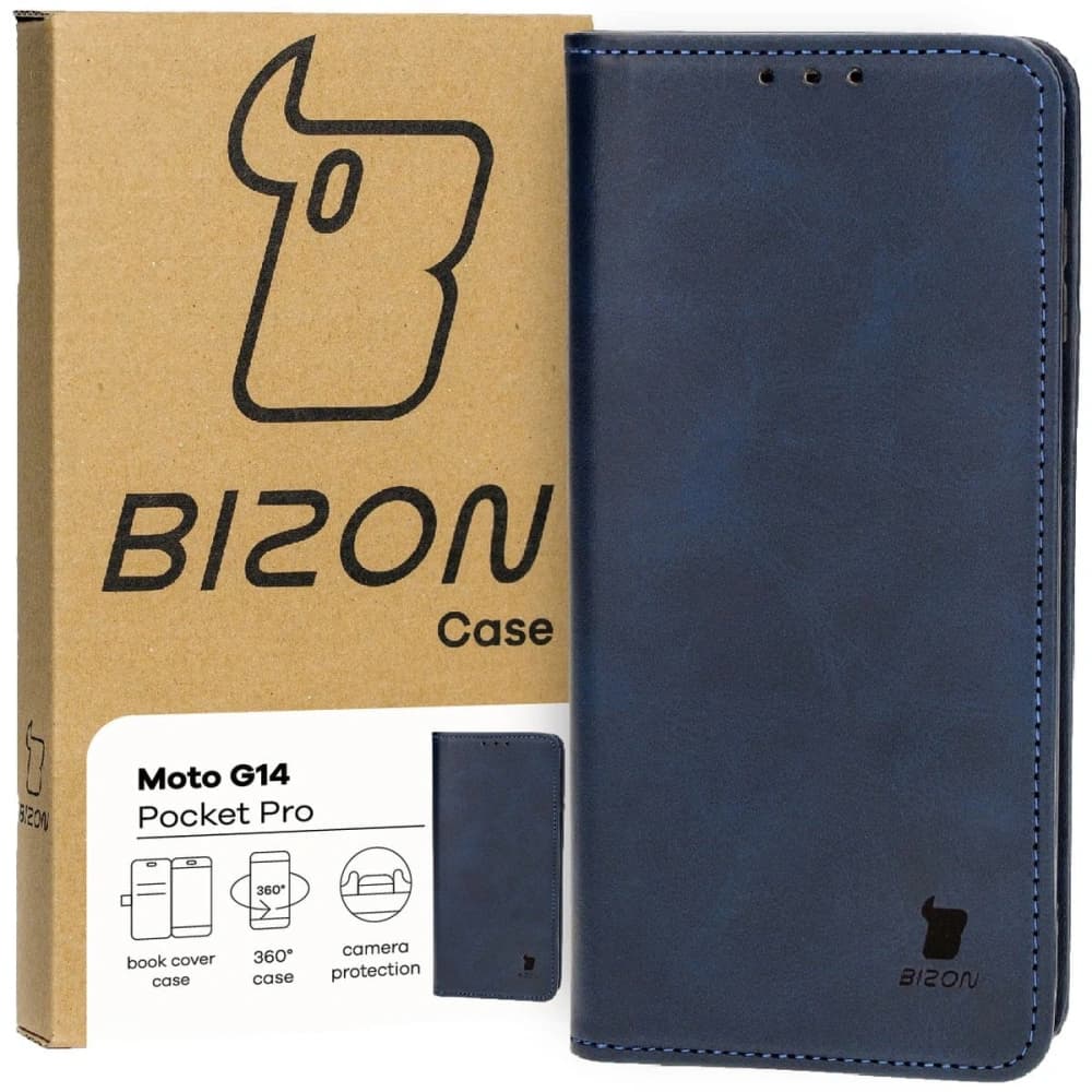 Bizon Case Pocket Pro Motorola Moto G14 albastru închis - 1