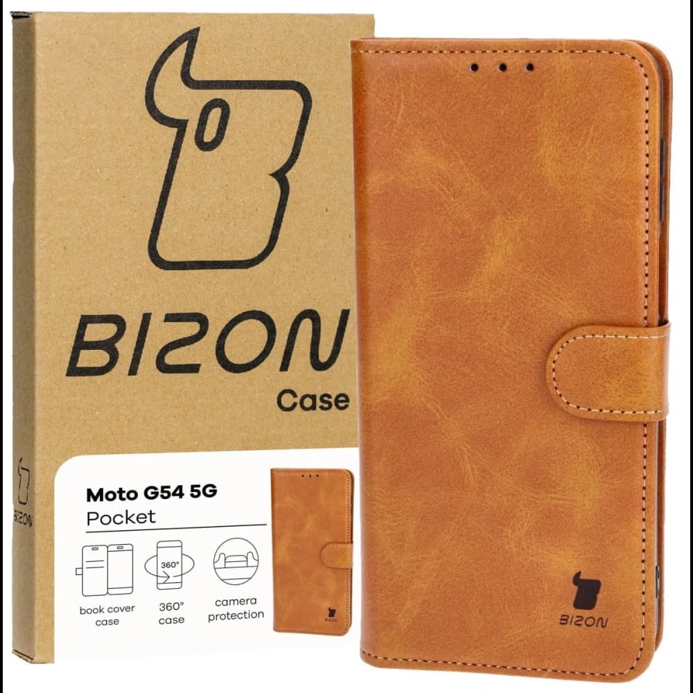 Bizon Case Pocket Motorola Moto G54 5G maro - 1