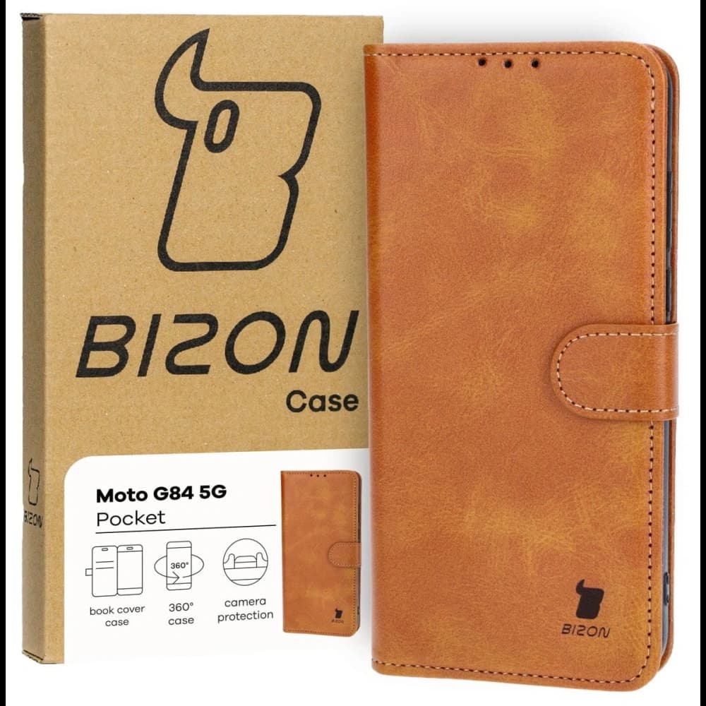 Bizon Case Pocket Motorola Moto G84 5G braun - 1