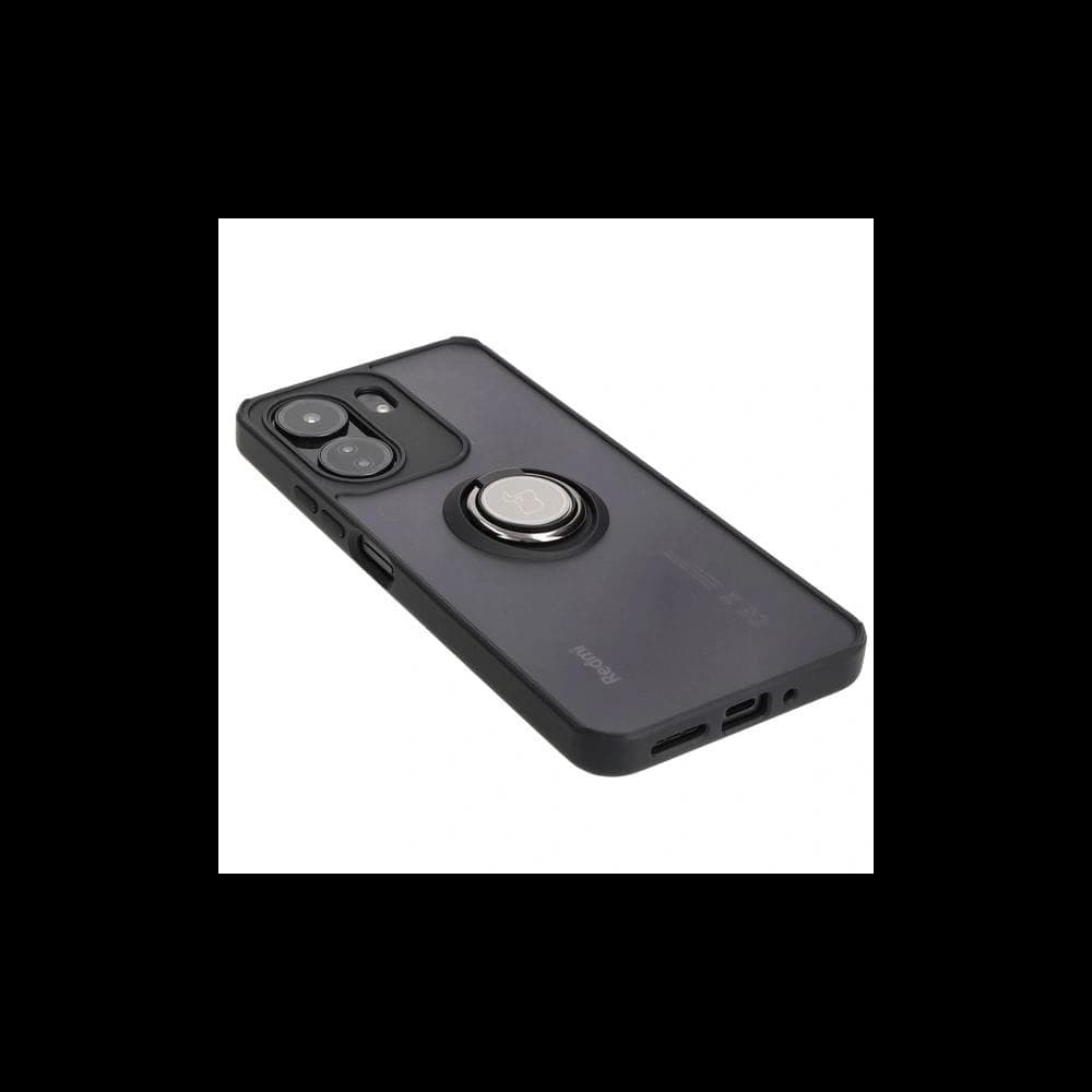 Bizon Case Hybrid Ring Xiaomi Redmi 13C / Xiaomi Poco C65 rauchig mit einem schwarzen Rahmen - 4