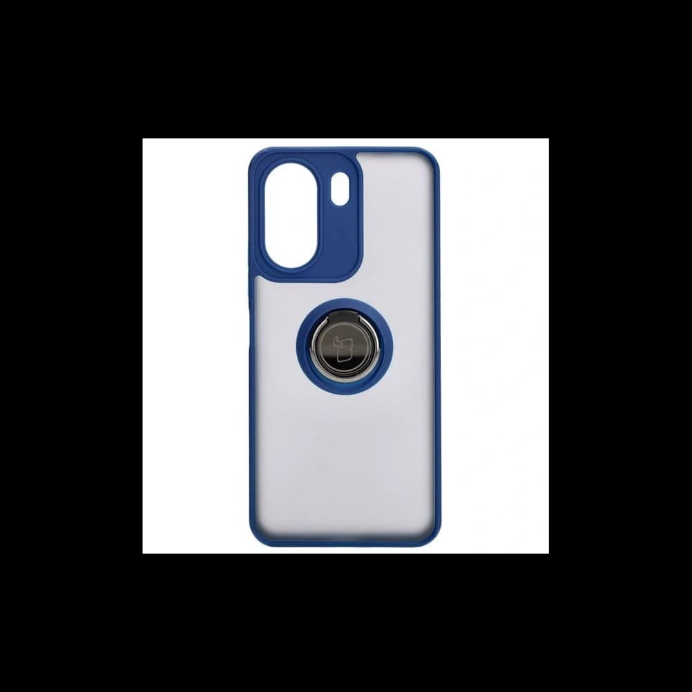 Bizon Case Hybrid Ring Xiaomi Redmi 13C / Xiaomi Poco C65 rauchig mit einem marineblauen Rahmen - 2