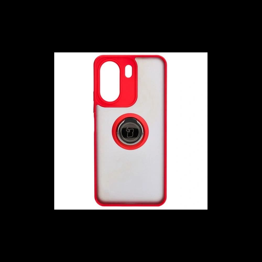 Bizon Case Hybrid Ring Xiaomi Redmi 13C / Xiaomi Poco C65 rauchig mit einem roten Rahmen - 2