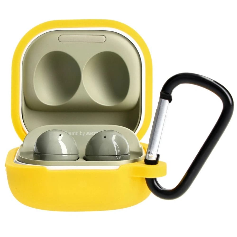 Etui Bizon Case Headphone Silicone do Samsung Galaxy Buds Live / Pro / Buds2 / Buds2 Pro / Buds FE žluté - 3