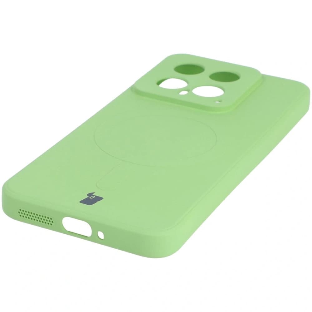 Bizon Case Silicone Magnetic Sq Xiaomi 14 verde deschis - 3