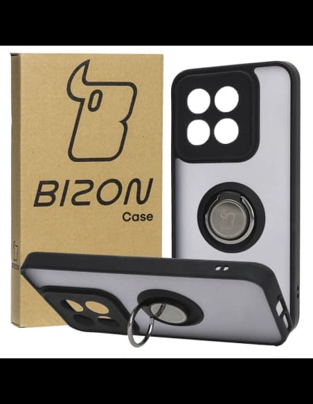 Bizon Case Hybrid Ring Xiaomi 14 smoky with a black frame