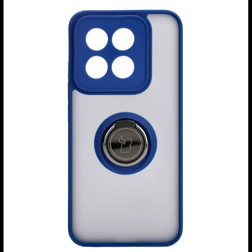 Bizon Case Hybrid Ring Xiaomi 14 rauchig mit einem marineblauen Rahmen - 2