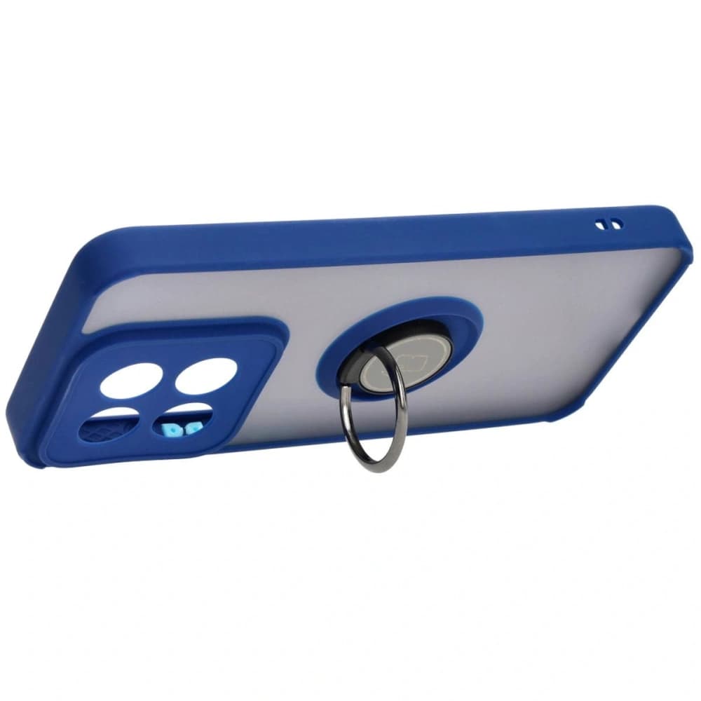 Bizon Case Hybrid Ring Xiaomi 14 rauchig mit einem marineblauen Rahmen - 5