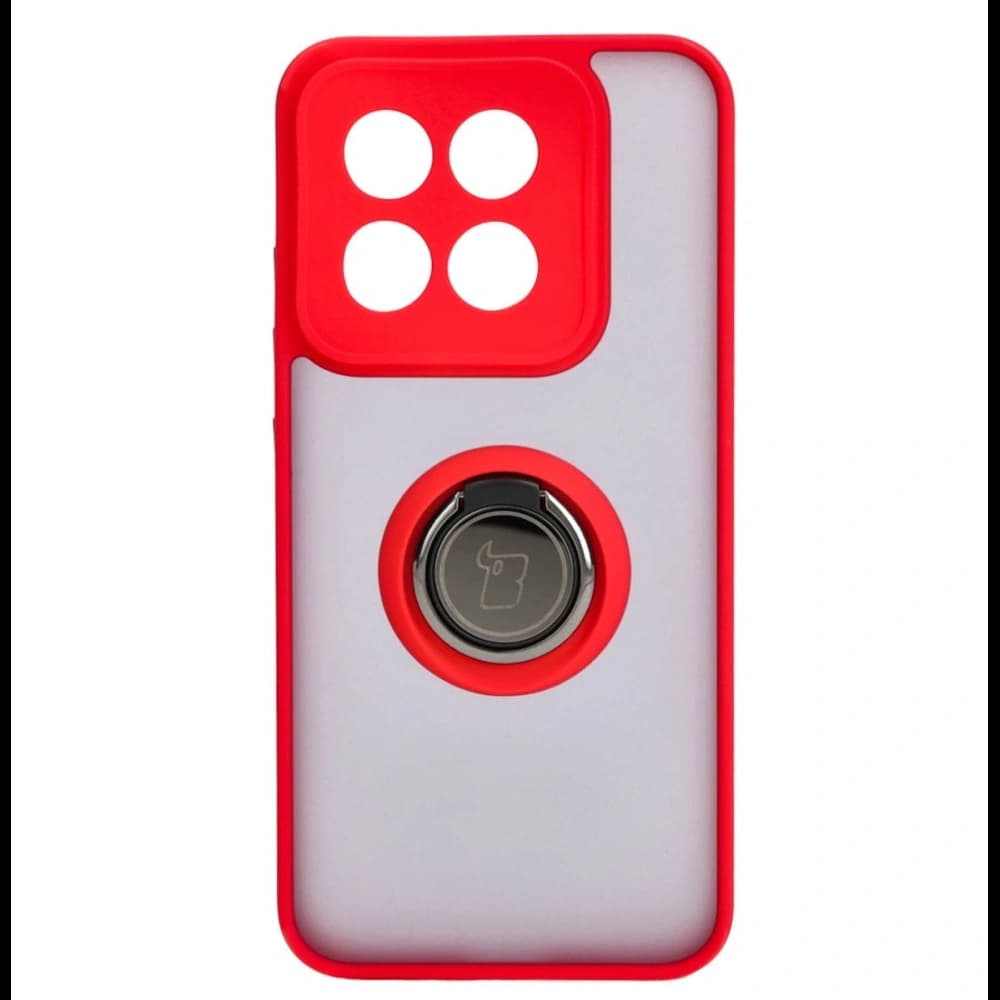 Bizon Case Hybrid Ring Xiaomi 14 smoky with a red frame - 2