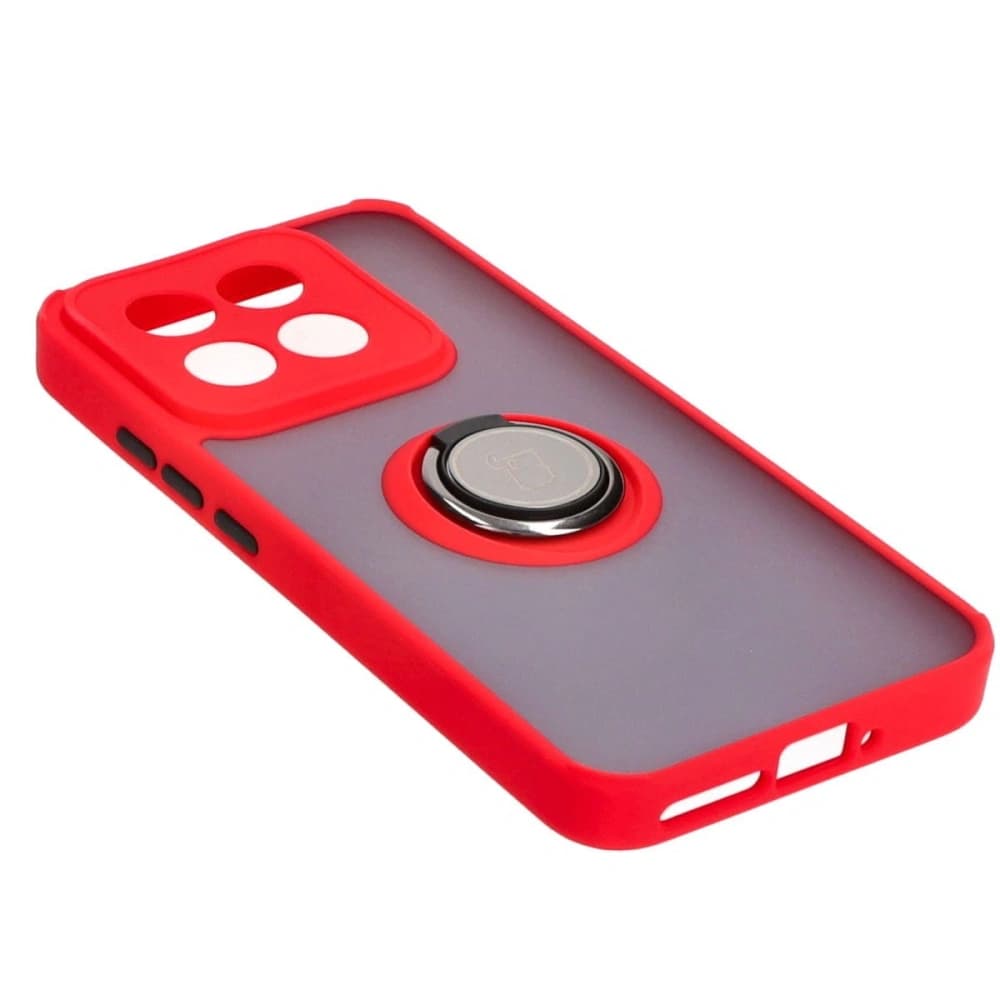 Bizon Case Hybrid Ring Xiaomi 14 smoky with a red frame - 4