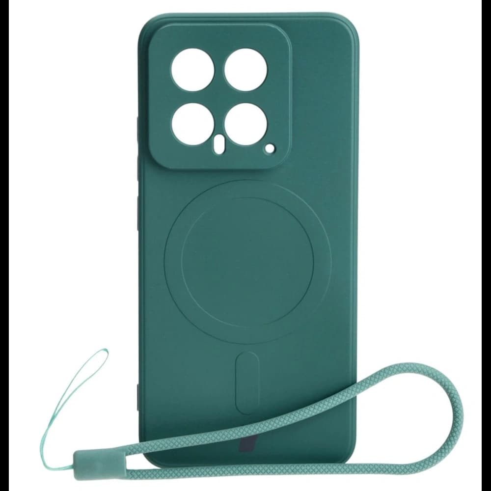 Etui Bizon Case Silicone Magnetic Sq do Xiaomi 14 tmavě zelené - 1