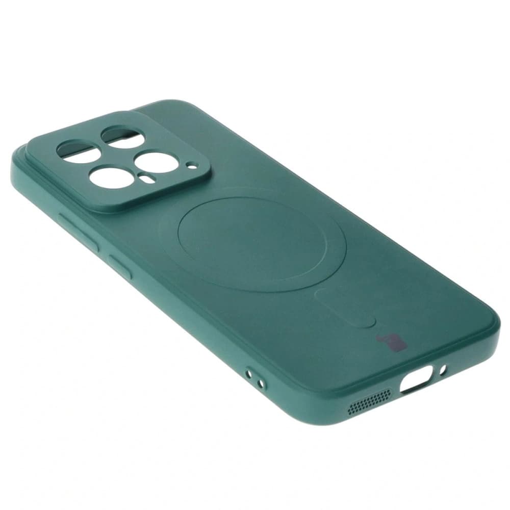 Etui Bizon Case Silicone Magnetic Sq do Xiaomi 14 tmavě zelené - 4