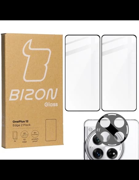 BIZON Edge 3D 2x képernyő üveg + kamera üveg OnePlus 12-hez
