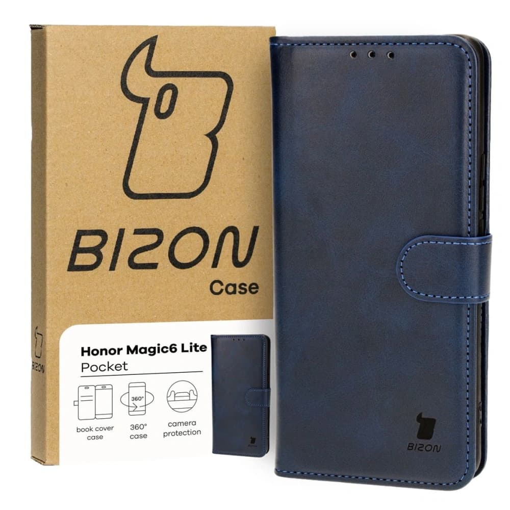 Etui s klopou Bizon Case Pocket pro Honor Magic6 Lite modré - 1