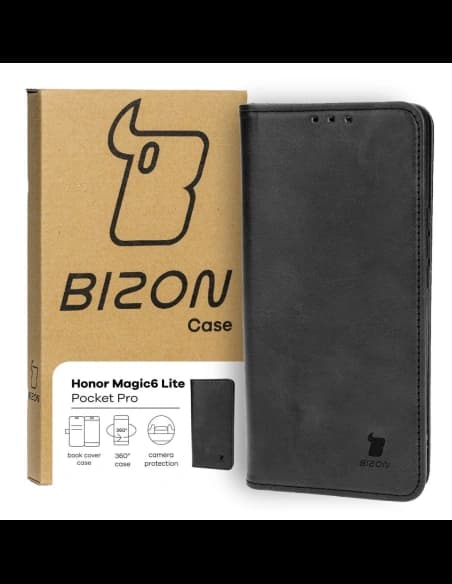 Etui s klopou Bizon Case Pocket Pro pro Honor Magic6 Lite černé