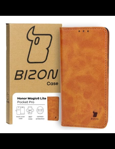 Pouzdro s klopou Bizon Case Pocket Pro pro Honor Magic6 Lite hnědé