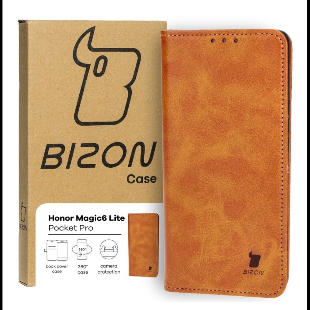Pouzdro s klopou Bizon Case Pocket Pro pro Honor Magic6 Lite hnědé - 1