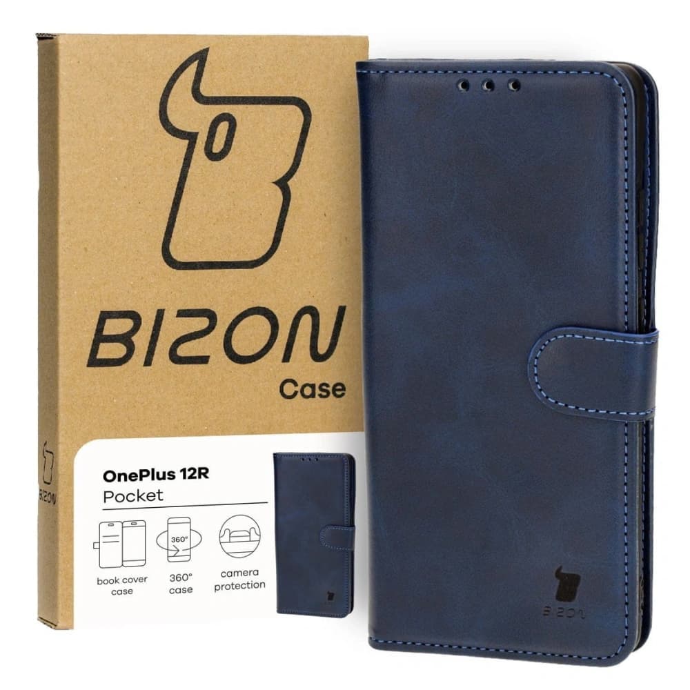 Etui s klopou Bizon Case Pocket pro OnePlus 12R modré - 1