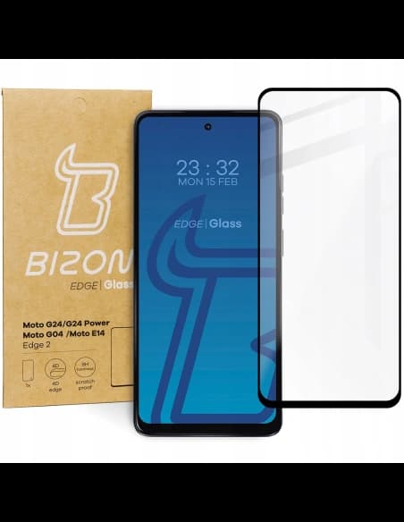 Tvrdé sklo Bizon Glass Edge 2 pro Motorola Moto G04/G24/G24 Power/E14