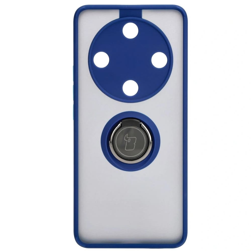 Etui s úchopem na prst Bizon Case Hybrid Ring pro Honor Magic6 Lite kouřové s modrým rámem - 2