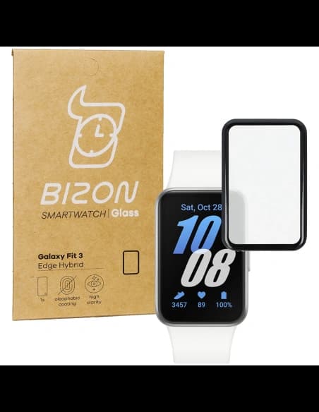 Sklo hybridní Bizon Glass Watch Edge Hybrid pro Samsung Galaxy Fit 3 černé