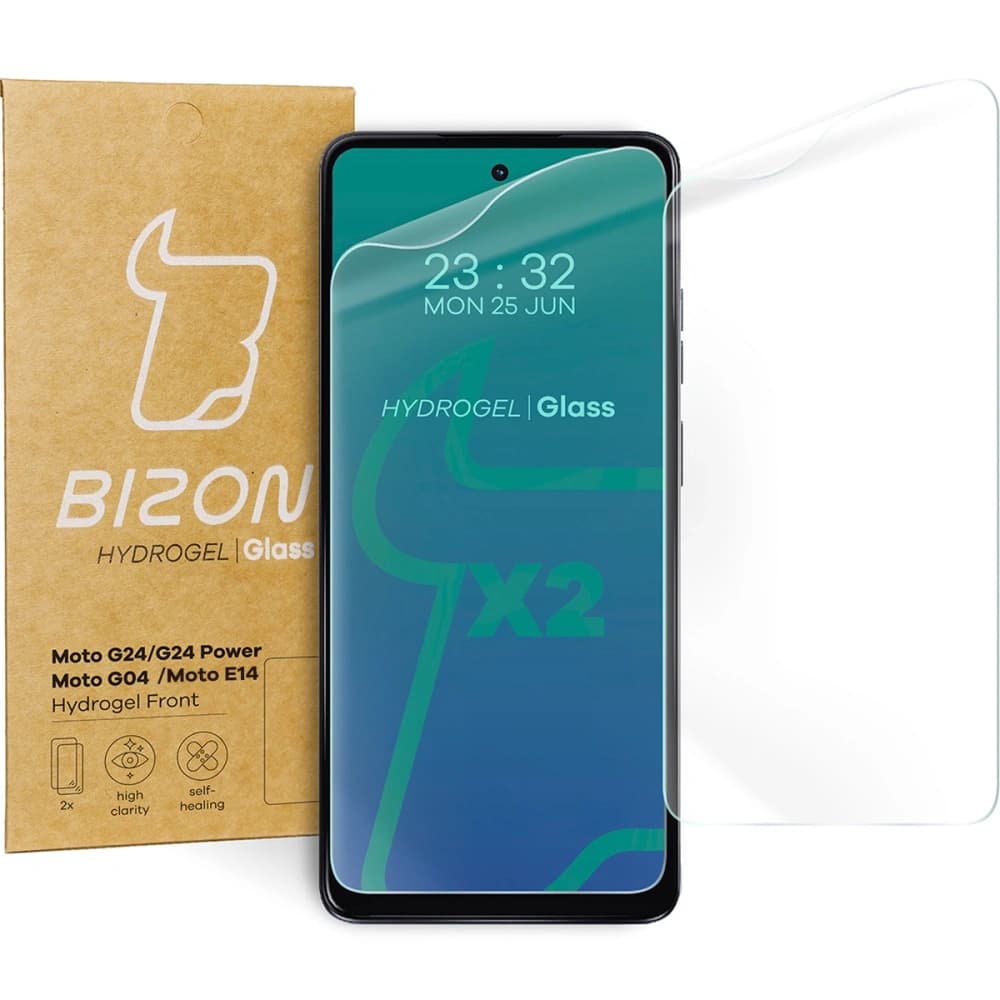 Fólie hydrogelová na displej Bizon Glass Hydrogel Front pro Motorola Moto G04/G24/G24 Power/E14 [2 PACK] - 1