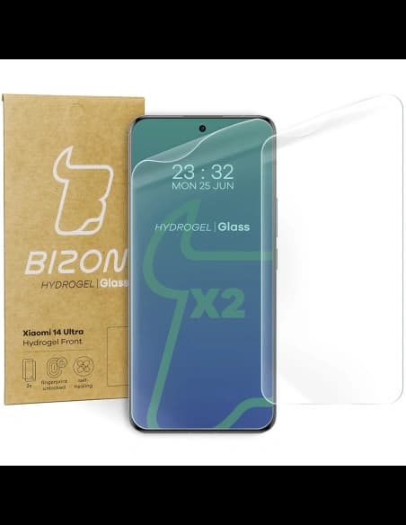 Folia hydrogelová na displej Bizon Glass Hydrogel Front do Xiaomi 14 Ultra [2 PACK]