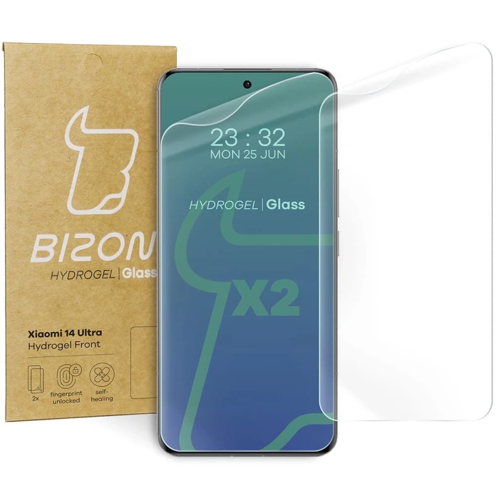 Folia hydrogelová na displej Bizon Glass Hydrogel Front do Xiaomi 14 Ultra [2 PACK] - 1