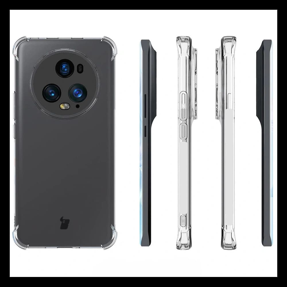 Bizon Case Clear Pack Hülle + 2x Schutzfolie für Honor Magic5 Pro klar - 4