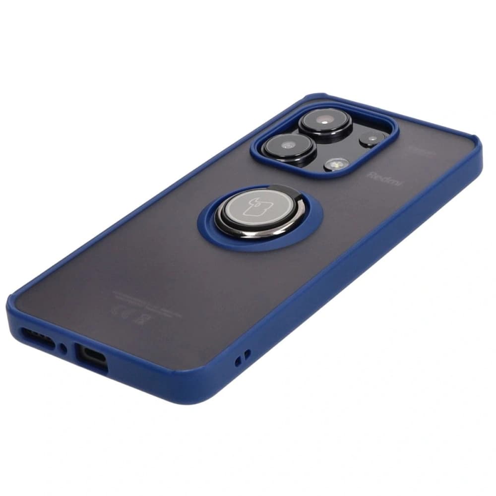 Bizon Case Hybrid Ring Xiaomi Redmi Note 13 4G füstös, tengerészkék kerettel - 3